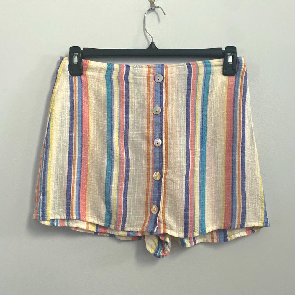 Forever 21 colorful linen skort with buttons